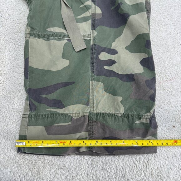 Y2K Abercrombie & Fitch Green Camo Women's Roll Up Cargo Shorts, Size M - Picture 9 of 11
